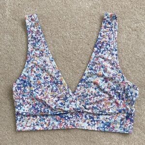 By Anthropologie Lightly Lined Bralette Silky Womens Size XS Small White Purple